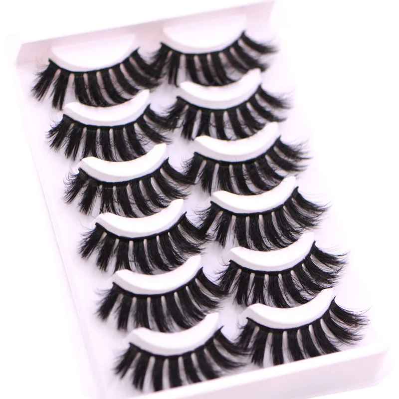 6 pairs 40A HBZGTLAD, 1/6 пар, натуральные накладные Искусственные ресницы, длинный макияж, 3d норковые ресницы, ресницы для наращивания, норковые ресницы для красоты - Цвет: 6 pairs 40A