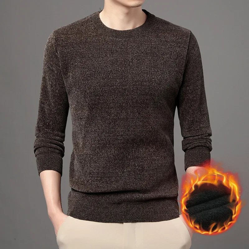 Осень-зима 2022 Бутик пуловер свитер мужской свободный топ с круглым вырезом плюс