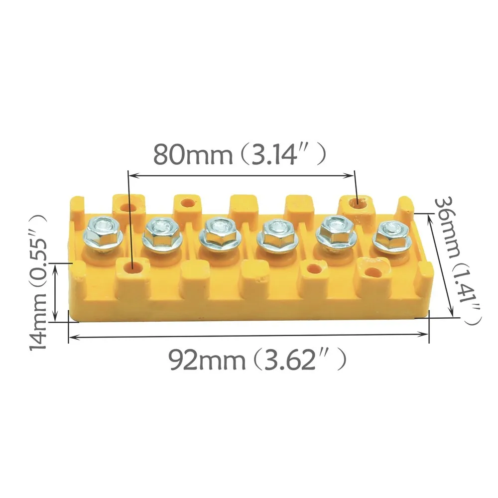 6-позиционный разъем для проводов 40 А Клеммная колодка с электрическим барьером
