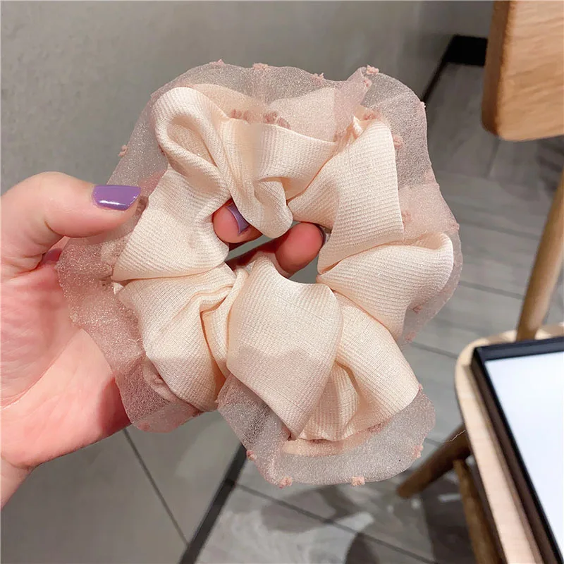

1Pc Solid Color Large Intestine Hair Ring Elastic Rubber Bands Sweet Fashion Hair Accessories Oversized Scrunchies Headbands