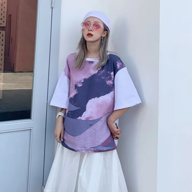 Женская футболка Timis Li Painting Harajuku летняя с коротким рукавом в стиле хип хоп панк