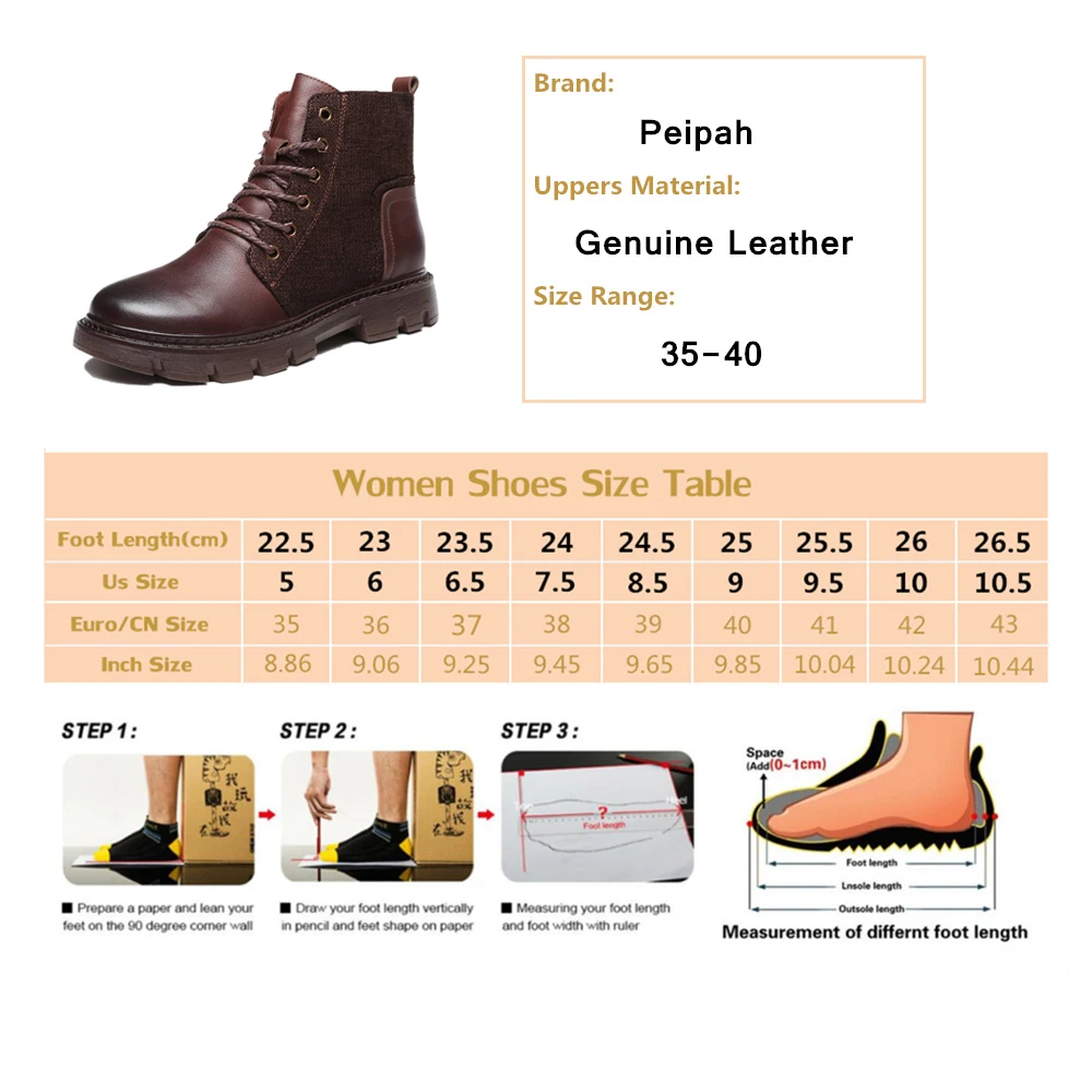 PEIPAH/Модные женские осенние ботильоны из натуральной кожи женская обувь на