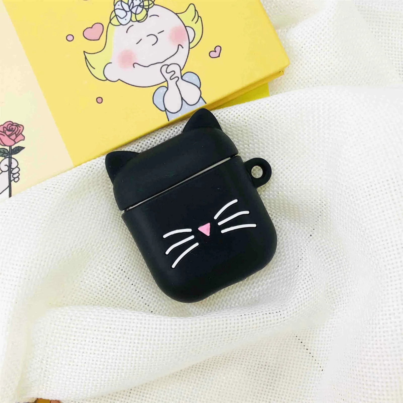 Blackbeardcat Милый мультяшный беспроводной Чехол для наушников для Apple AirPods 2 Силиконовый чехол для зарядки наушников Защитный чехол для AirPods - Цвет: Blackbeardcat