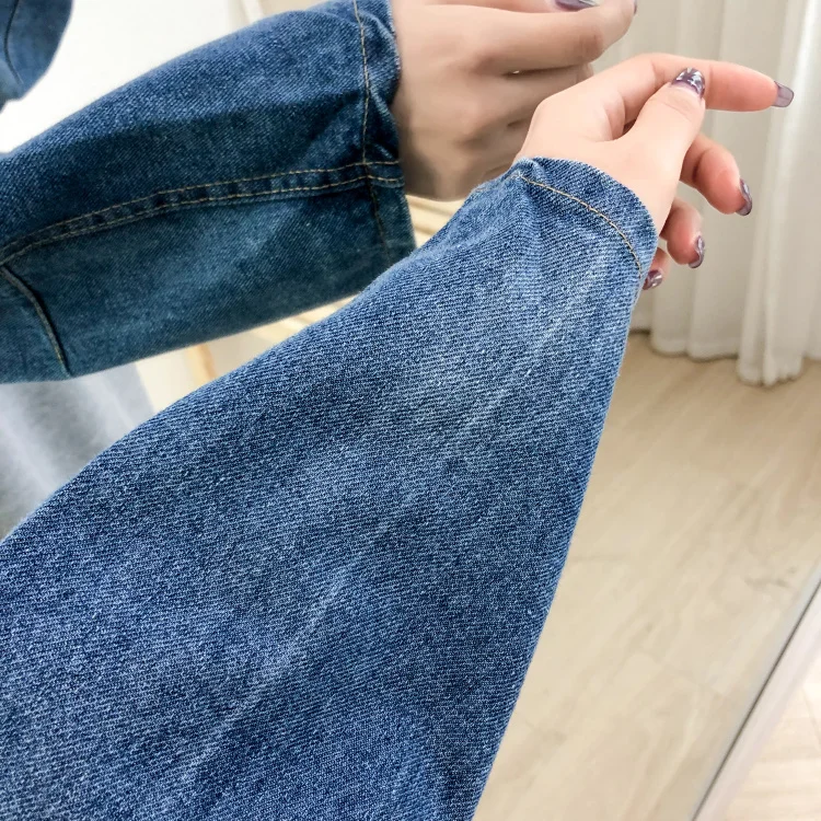 Джинсовая Толстовка для кормящих мам Повседневный свитер с надписью M грудного