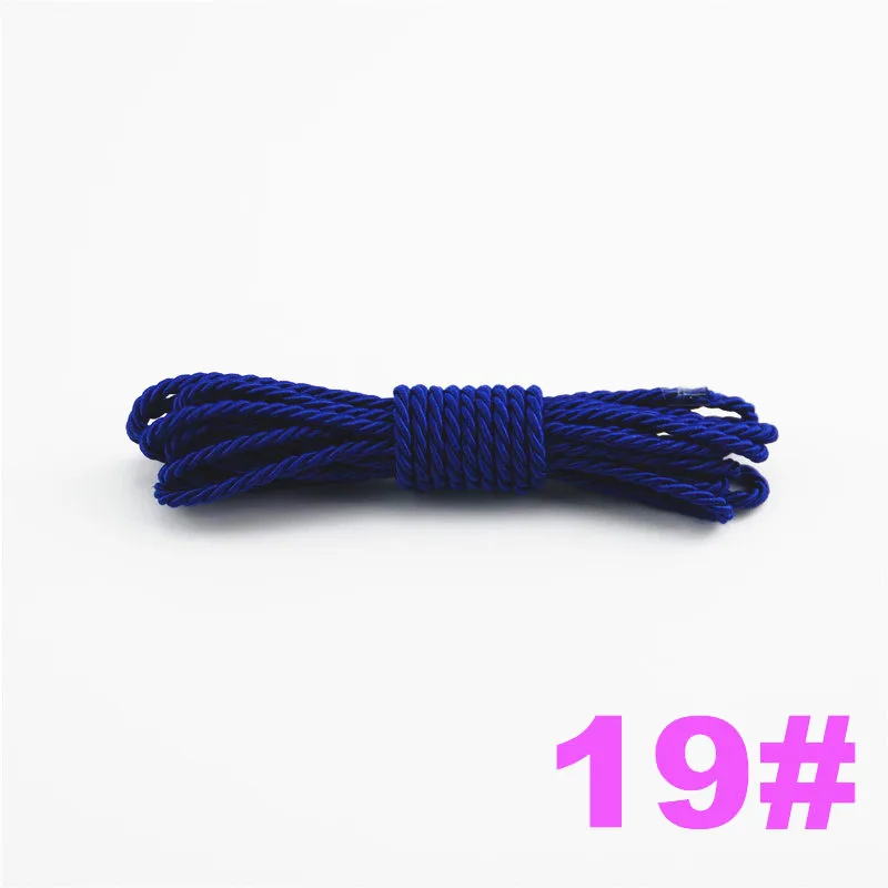 DIY Cord Jewelry findings 3 мм сплошной цвет 3 плетеный шнур декоративная скрученная атласная полиэфирная нить 100 м/шт. DS217 - Цвет: 19