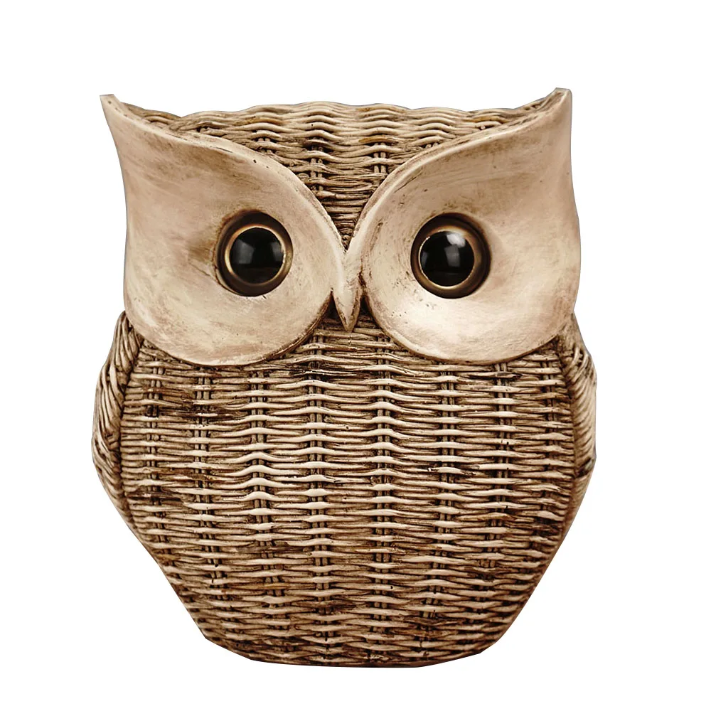 

Statues Sculptures Decorative Owl Resin Living Room Ornaments Home Modern Figurines For Interior Home Decor Craft Weaving Rattan