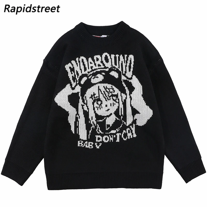 

Мужской трикотажный свитер в стиле хип-хоп, с буквенным принтом