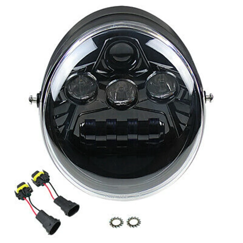 

60W Motorcycle LED Headlights HI Low Beam Headlights for VRSC VRSCA VRSCAW VRSCB V-Rod Muscle 2002-2017
