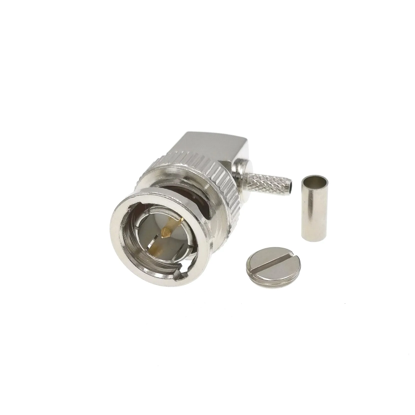 BNC обжимной 75ohm RF соединитель BNC Переходник штекер правый угол штепсельная Вилка для RG179 коаксиальный кабель 1 шт.