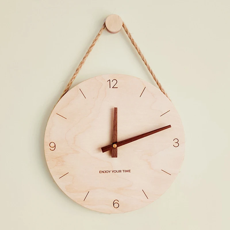 

New Wall Clock Wooden Nordic Japanese Modern Design Wooden Wall Clocks Home Living Room Clock Decoration Creative Gifts Watches