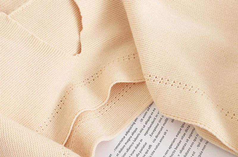 Короткий стильный Однотонный свитер повседневный Женский вязаный с v образным