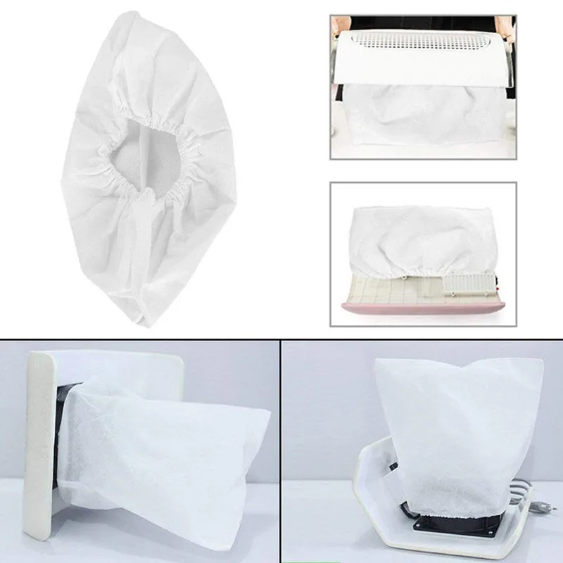 

White Non-Woven Nail Vacuum Cleaner Collection Bag 10 PCS Nail Dust Collection Bag Nail Art Accessories
