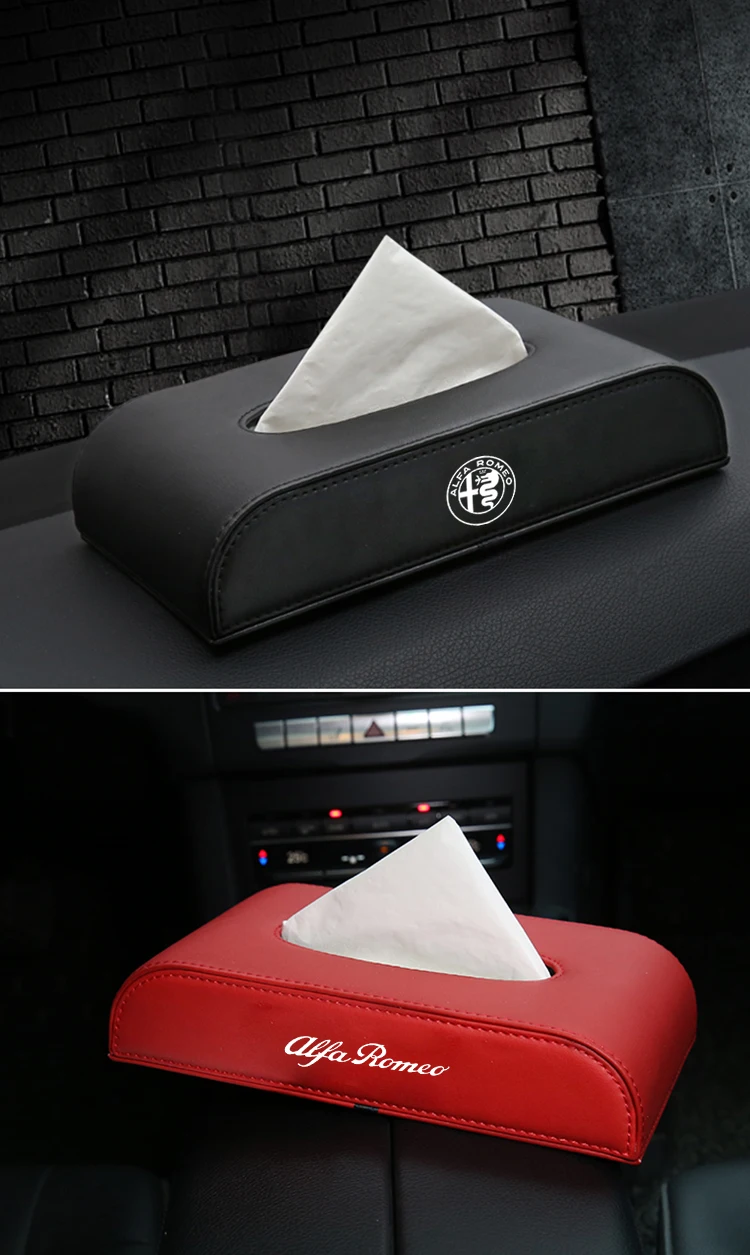 Автомобильная коробка для салфеток держатель из искусственной кожи черные