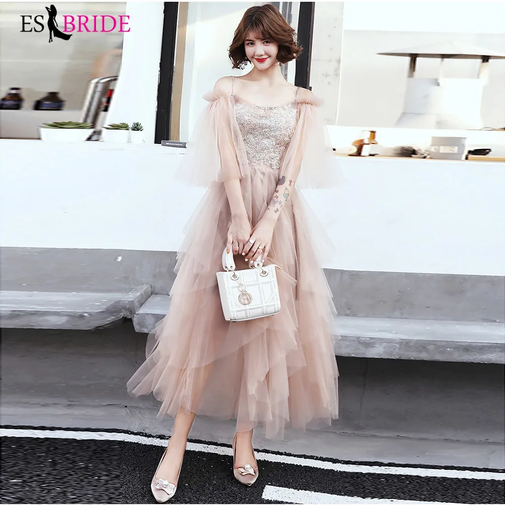Tulle Evening Dresses ES2975 Boat Neck Half Sleeve Elegant Formal Party Gowns Vestidos Largos Fiesta | Свадьбы и торжества