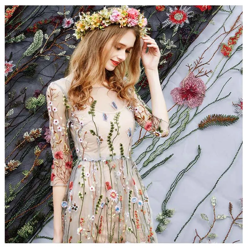 1 ярд 90*130 см, Африканский Свадьба Тюль Цветочные кружева ткань для платья, кружева Вышивка Шторы ткань, Лоскутная Diy Tissus