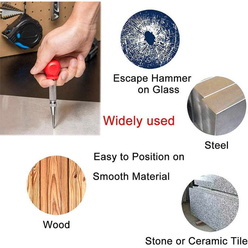 

7 Pcs 1/4 Inch Metric Thread Tap HSS Spiral Hex Shank Combination Drill Screw Tap Bit Set with Automatic Center Punch