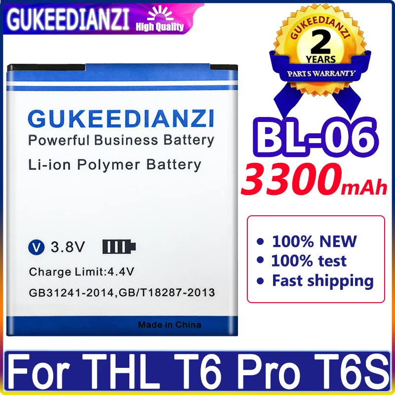 Аккумулятор аккумулятор GUKEEDIANZI 3300 мА · ч BL-06 для THL T6s T6 Pro T6C DEXP S Ixion ES2 5 дюймов ES 2 |