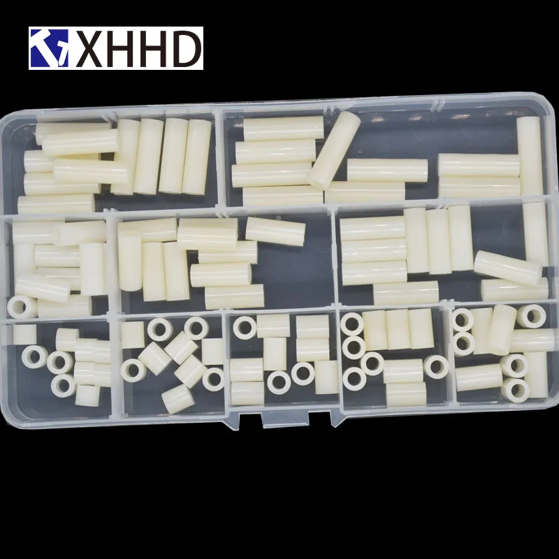 

M4 White ABS Round Column Plastic Spacer Nylon straight pipe Assortmeng KIt