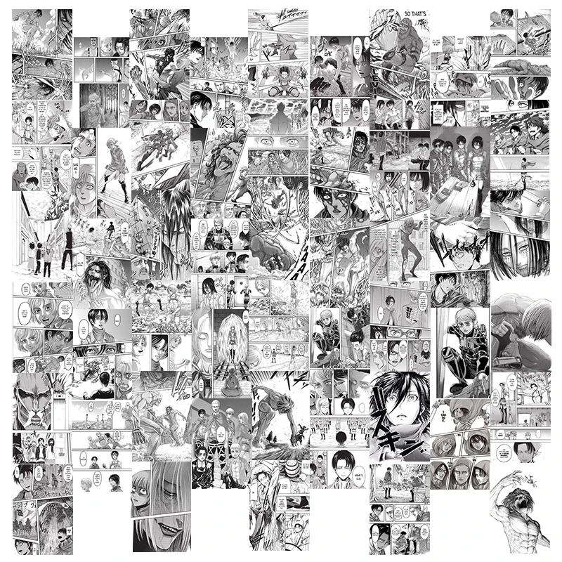 

50Pcs Attack on Titan Anime Panel Aesthetic Photo Wall Collage Kit Manga Cool Bedroom Home Dormitory Decoration for Teens Adults
