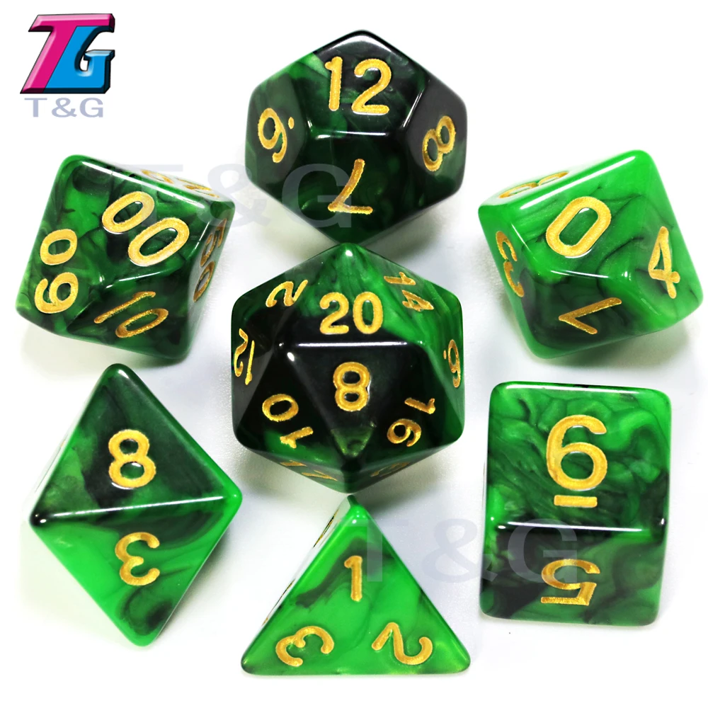 15 Высокое качество, горячая распродажа, 20 различных цветов, набор игральных костей, D4-D20 для DND, ролевые игры, игрушки для вечеринок, настольная игра в подарок - Цвет: 15