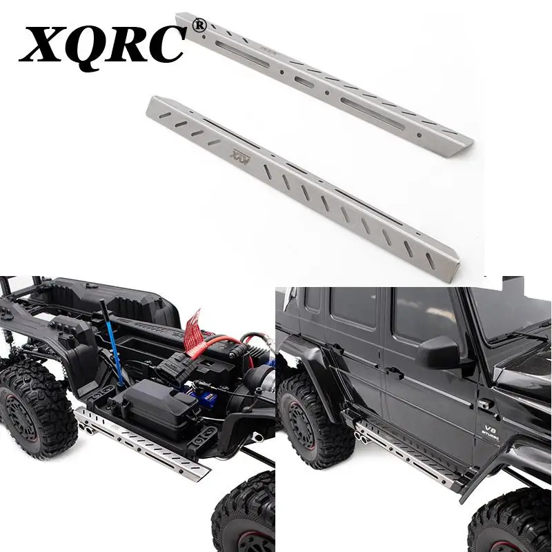 

XQRC Stainless steel foot pedal side pedal guard frame anti slide plate, used for 1 / 10 RC tracked vehicle trx6 g63 auto parts