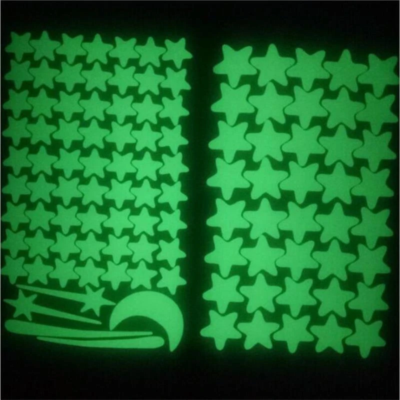 Зеленый синий светящиеся звезды 103 + 5 шт. метеоритные настенные стикеры Стикеры