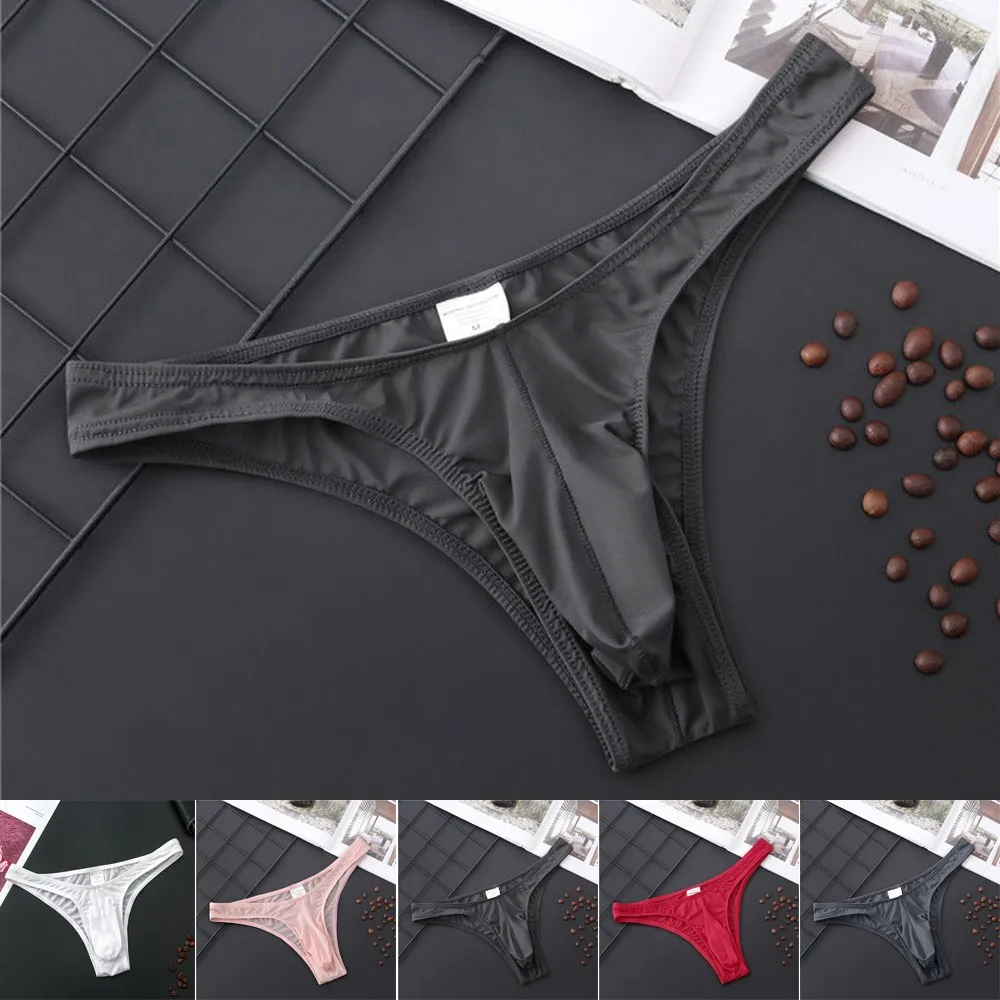 

Men Sexy Low-rise Briefs Pouch Underwear Breathable Man Bikini Underpant G String Thong Ultra-Thin Soft Low-rise Male Panties