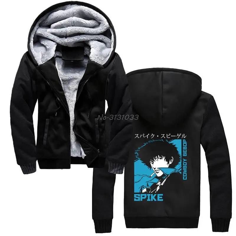 

Classic 90s Anime Cowboy Bebop Hoodie Spike Spiegel Graphic Men Winter Thicken Keep Warm Sweatshirt Hooded Jacket Streetwear