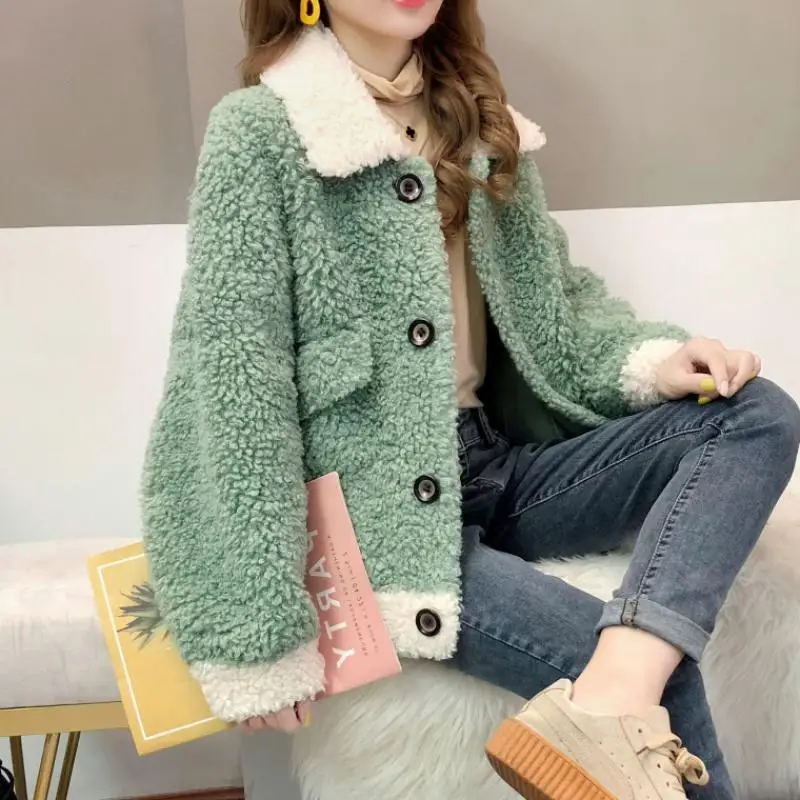 Женские плюшевые пальто из овечьей шерсти Осень зима 2020 Женская Толстая теплая