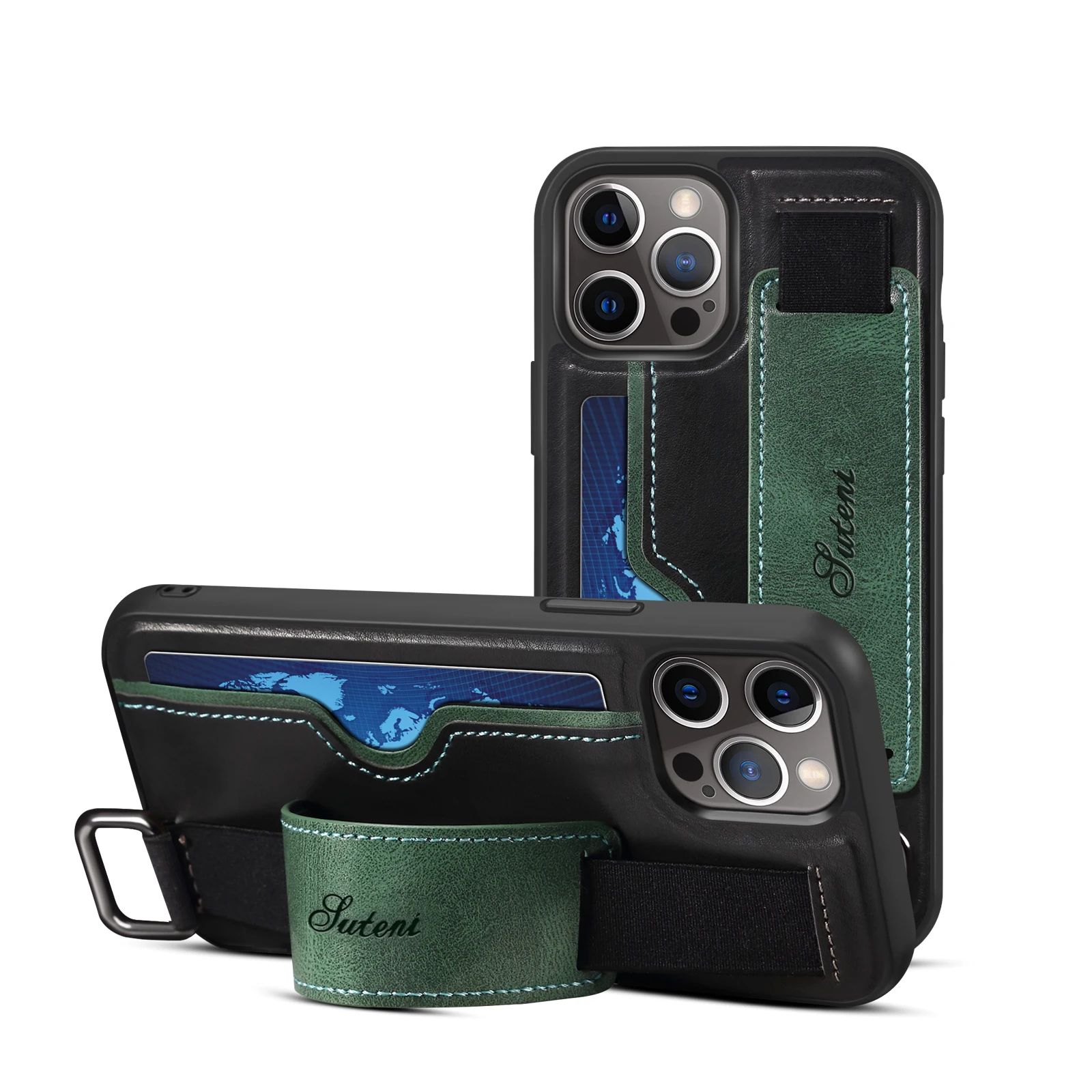 

Кожаный чехол с ремешком на запястье для iPhone 12 Pro Max 13 Pro