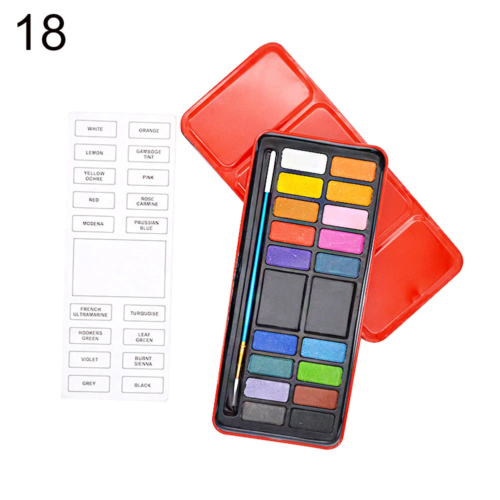 12/18/24 цветов портативный твердый пигмент акварель краска для кисти товары
