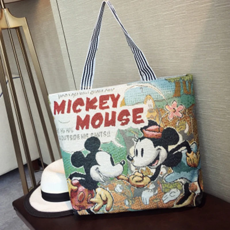 Disney Микки Маус стежок м/ф Винни Пуха и медведь Холст сумка через плечо рюкзак на