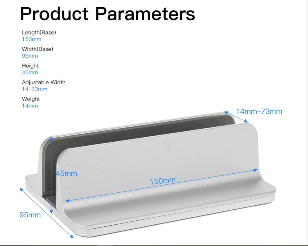 Подставка для ноутбука из алюминиевого сплава Регулируемая Вертикальная охлаждающая подставка MacBook