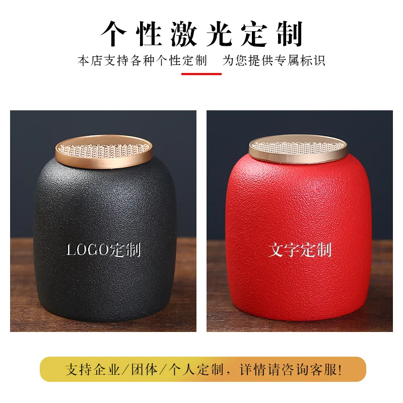 Керамическая фотоемкость с маленькими цифрами герметичная Золотая для хранения