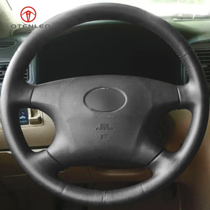 LQTENLEO черный чехол рулевого колеса автомобиля из искусственной кожи для Toyota Avalon