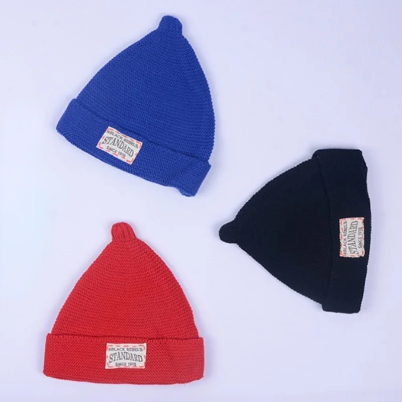 

Autumn Men's Letter Label Beanie Napple Cap Winter Pointed Hats For Women Crochet Knitted Hat Keep Warm Bonnets Female Ski Cap