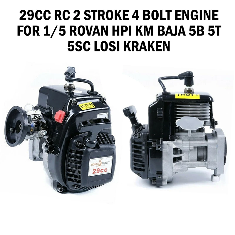 Газовые двигатели Rofan 4 Bolt 29cc для 1/5 HPI Rovan Baja KM 5B 5T 5SC LOSI DBXL FG Багги Redcat