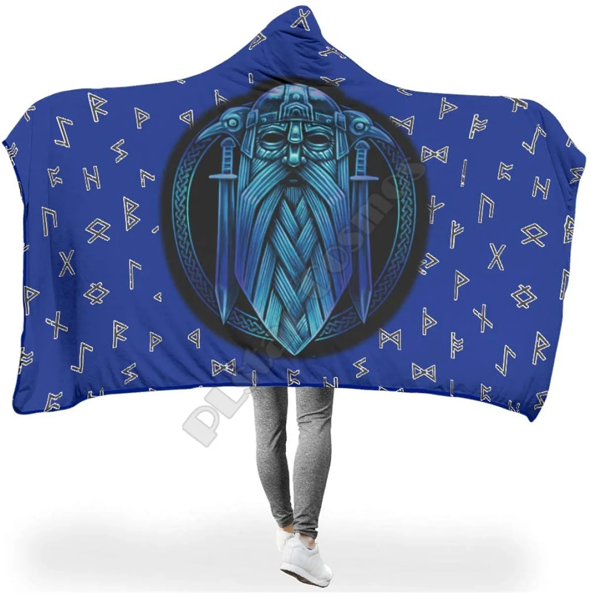 

Viking Tattoo Breathable Hooded Blanket 3D Printed Wearable Blanket Adults kids Blanket blanket throw blanket Drop Shipping 07