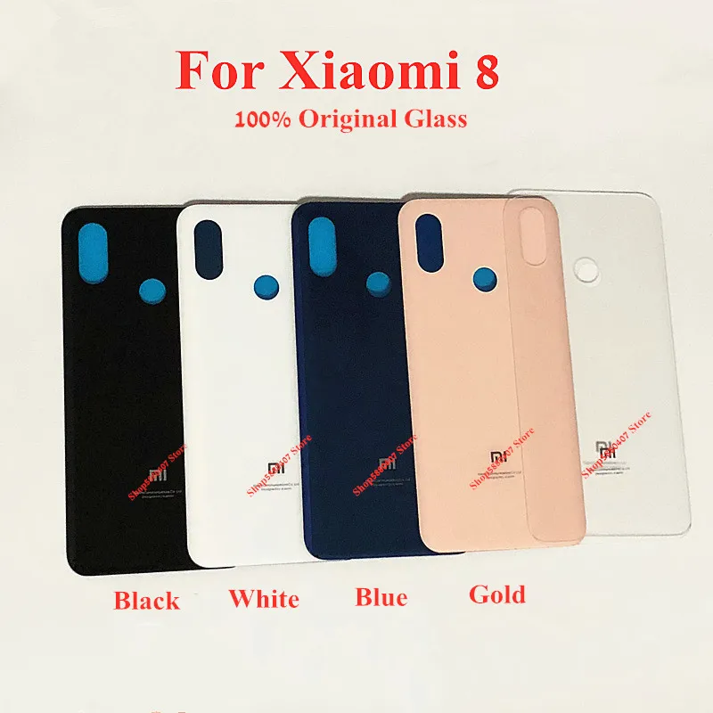 

100% оригинальная стеклянная задняя крышка для Xiaomi 8, задняя крышка батарейного отсека, панель, чехол для XIAOMI8 MI8 M8