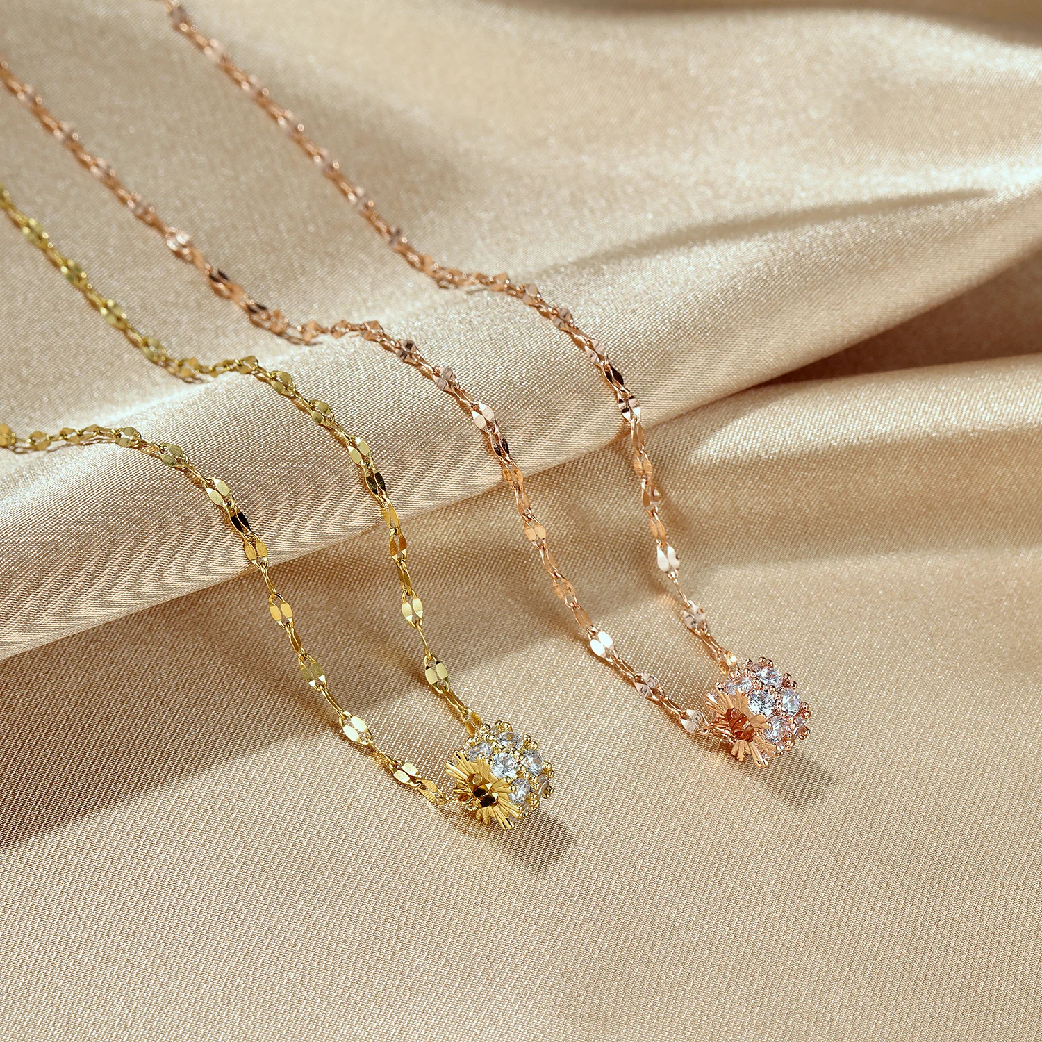 Женское Ожерелье цепочка из розового золота/золота Минималистичная круглая