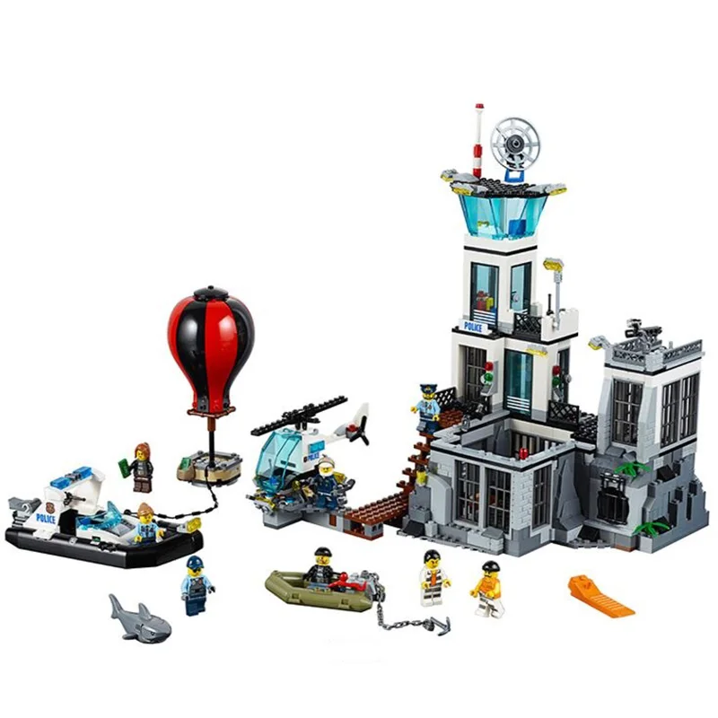 

815pcs Sea Island Prison The Police Series Set Building Blocks Swat police station Bricks Educational Kids Toys for children