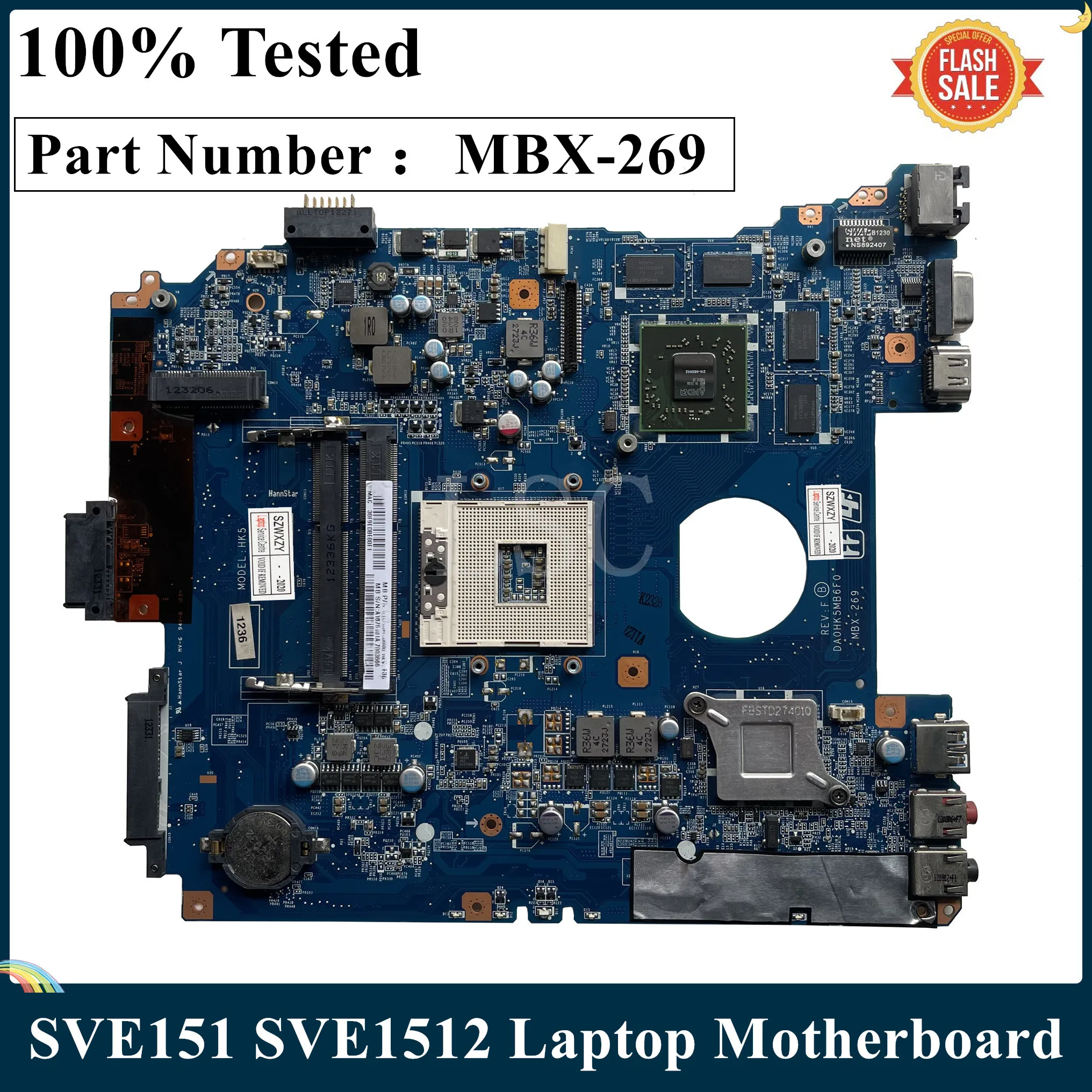 Материнская плата LSC для ноутбука Sony SVE151 SVE1512 MBX 269 DA0HK5MB6F0 2 Гб графическая карта HM76