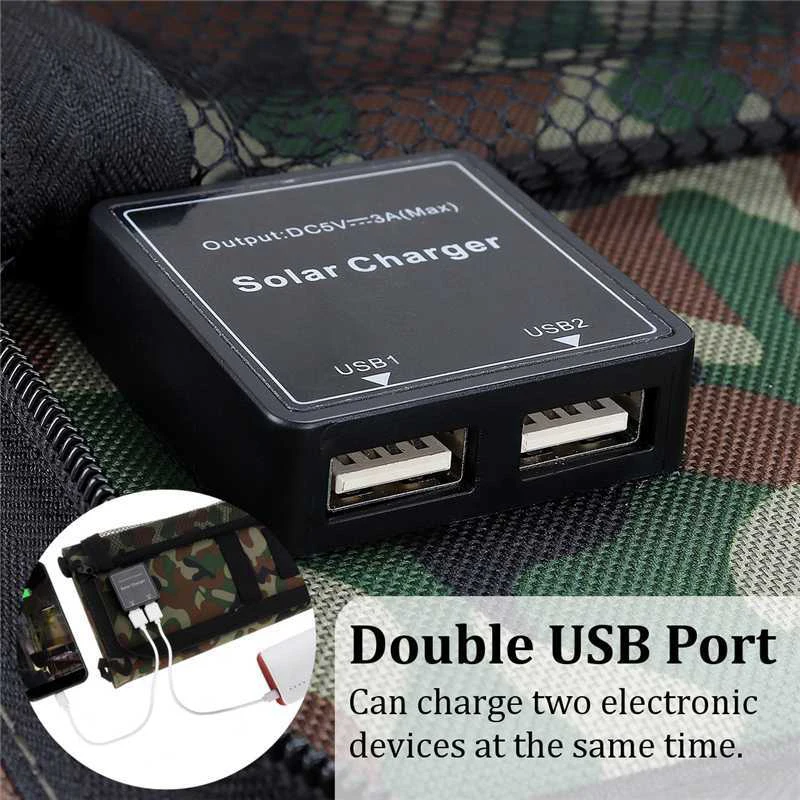 

25W Solar Charging Folding Bag Solar Panel Portable Dual Port USB Charging Mobile Phone Charger