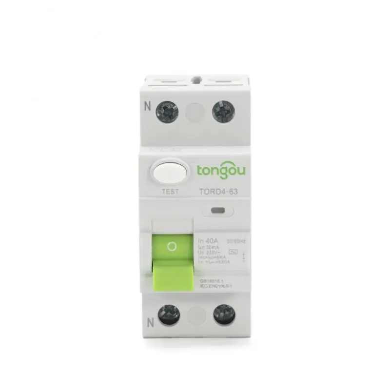 TORD4-63 AC 2P 16A-63A 10mA-300mA 6KA RCCB RCD 220-230 В автоматический выключатель остаточного тока