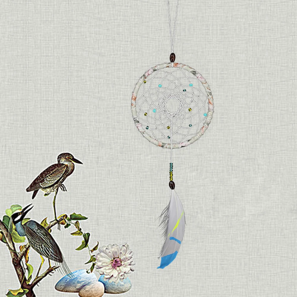 Nordic Ловец снов Чистая с перьями дома автомобильное подвесное украшение ручной
