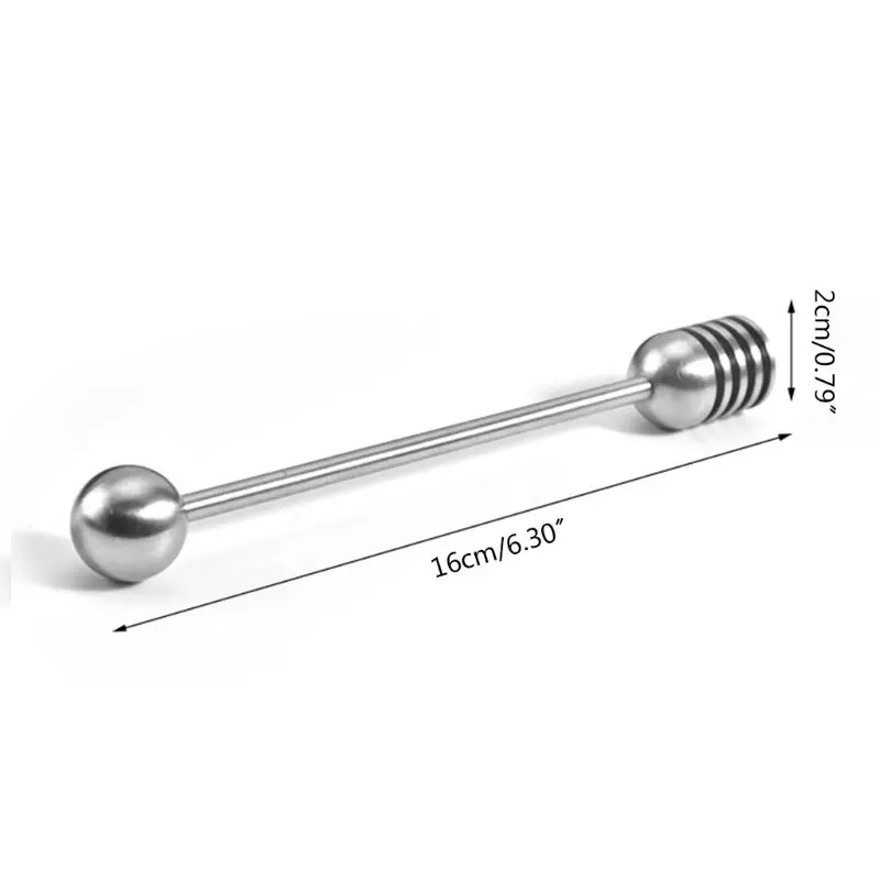 

449C 304 Stainless Steel Honey Dipper Stick Server Coffee Stirring Rod for Syrup Pot Jar Containers 6.3 Inch