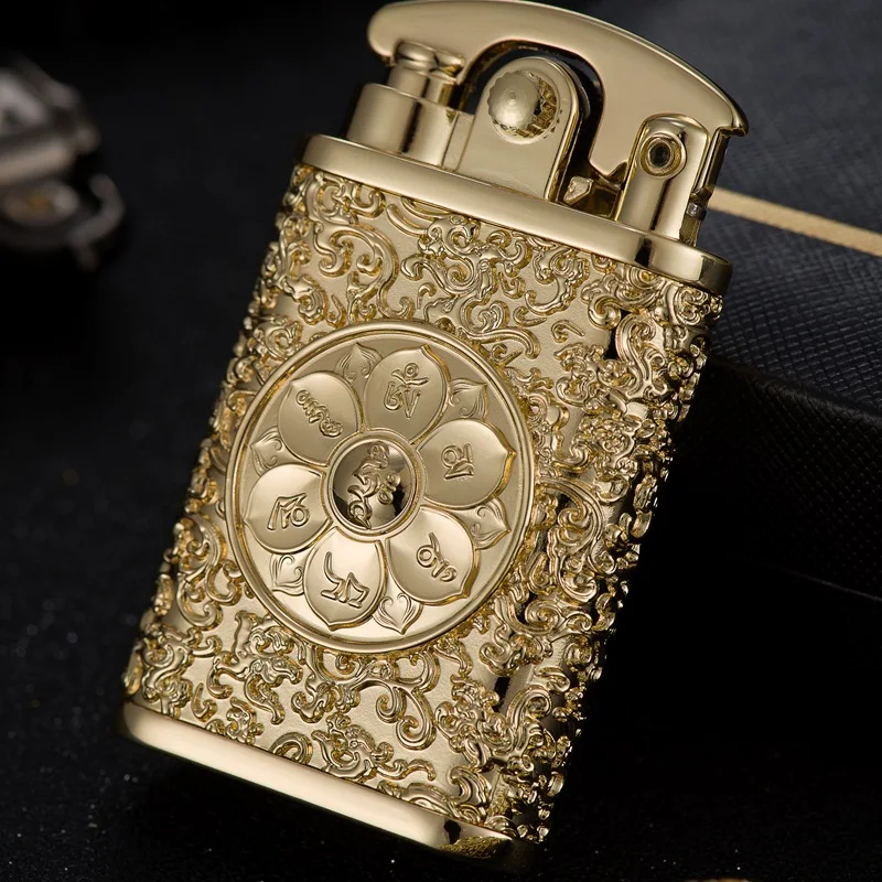 

Rocker Arm Lighter Armor Six-character Mantra Creative Old-fashioned Kerosene Lighter High-end Men Gifts Smoking Accessories