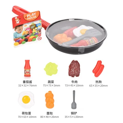 

Children Pretend Play Kitchen Toy Set Miniature Kitchen Simulation Food Cookware Pot Pan Cooking Play House Toy For Girl Kid