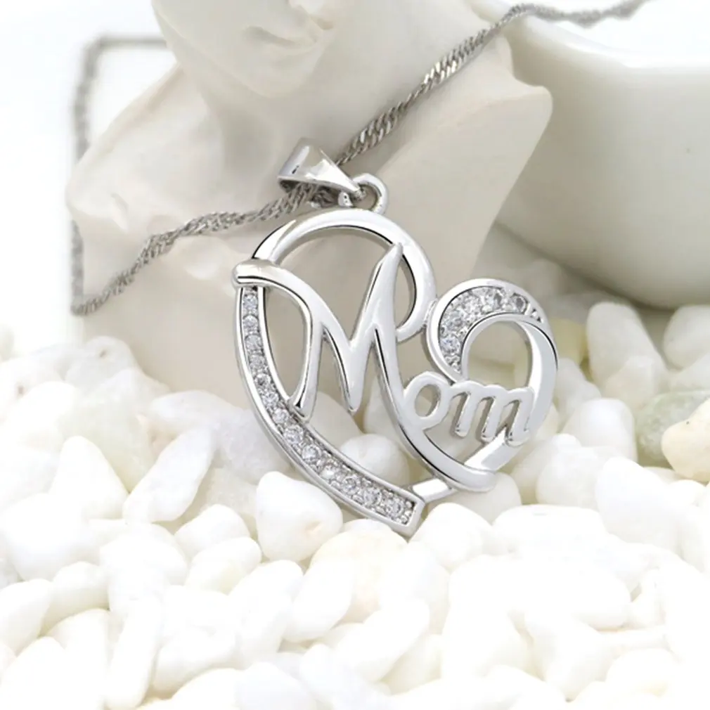 1 шт. любящая мамы ожерелье с платиновым покрытием креативный кулон из циркона