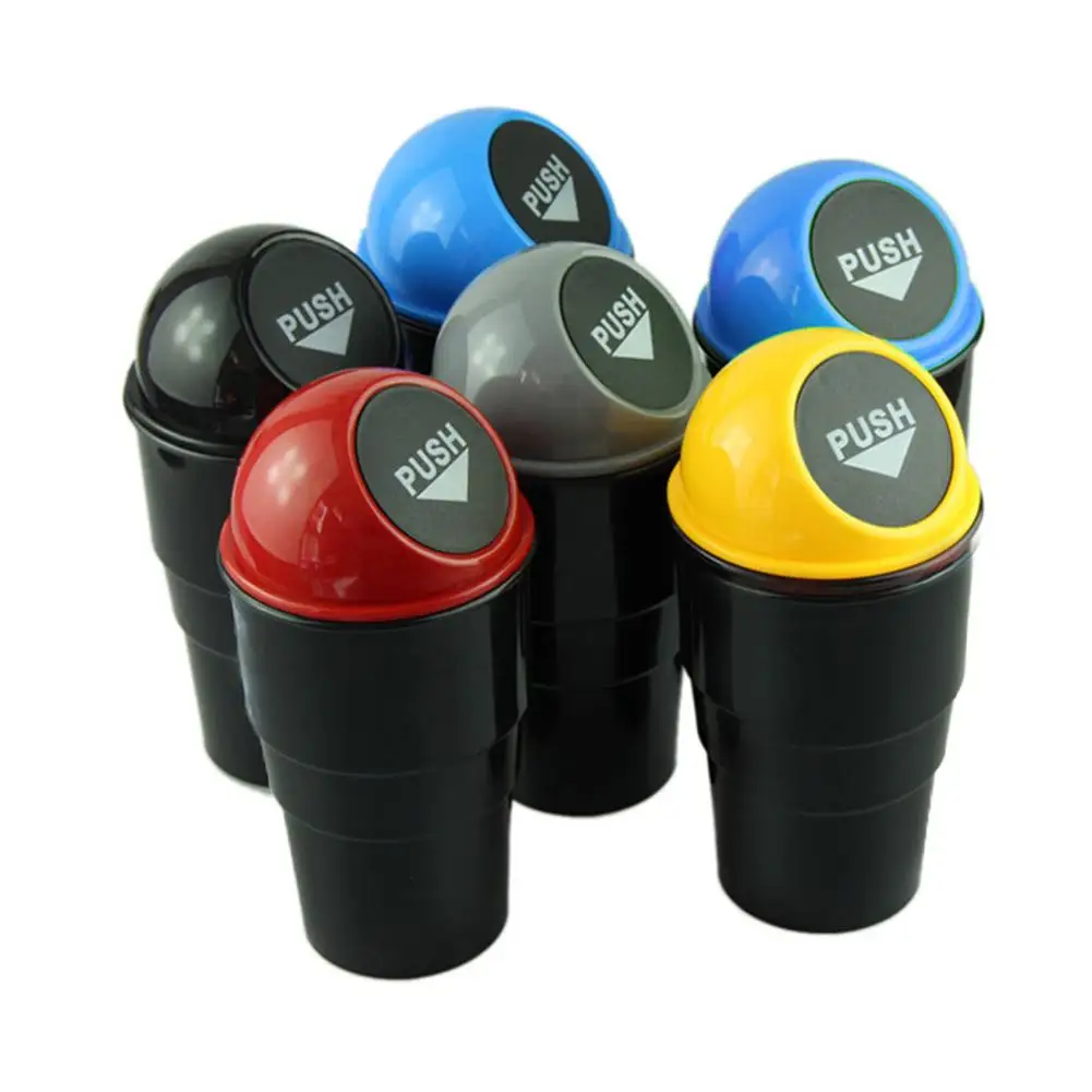 Креативный Мини Автомобильный нажимной держатель мусора ящик для хранения